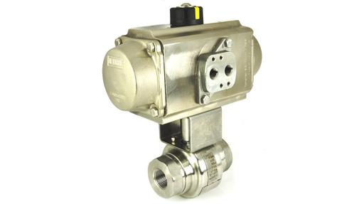 high pressure stainless steel ball valve with stainless steel pneumatic actuator