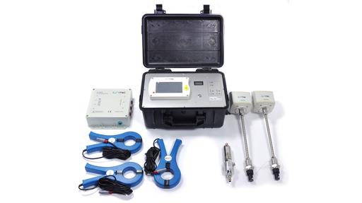 Measurement of compressor efficiency through power metering and flow measurement of FAD