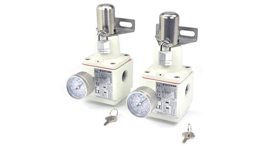 pneumatic pressure regulators with tamperproof caps