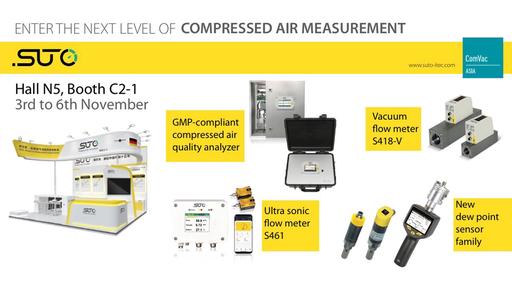 SUTO are exhibiting at ComVac Asia 2020 with new dewpoint and flow measurement products