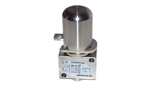 KTAM stainless steel tamperproof cap fitted to RFU04 flow regulator